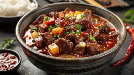 Naklejka premium Beef stew in a bowl