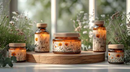 Eco-Friendly Cosmetic Packaging Mockups for Natural Beauty Brands, Sustainable Minimalist Design for Branding