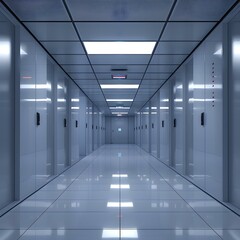 Fototapeta premium Futuristic Technology Server Room