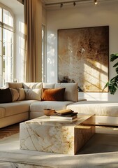 The interior of a living room in a modern style