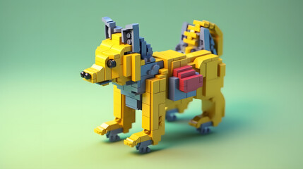 Obraz premium Wolf toy robot 3d
