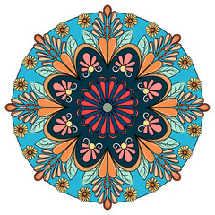 Mandala De Flores e ornamentos 