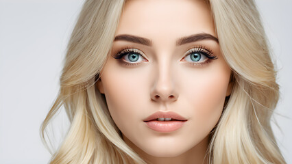 Naklejka premium a woman with blonde hair and a blue eyes