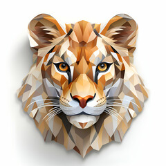 Obraz premium Low poly portrait of a tiger. Polygonal style. illustration.