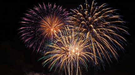 fireworks in the night sky