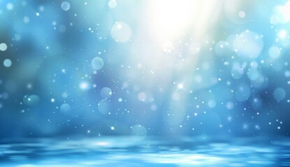 Abstract blurred blue background with spotlight for product presentation