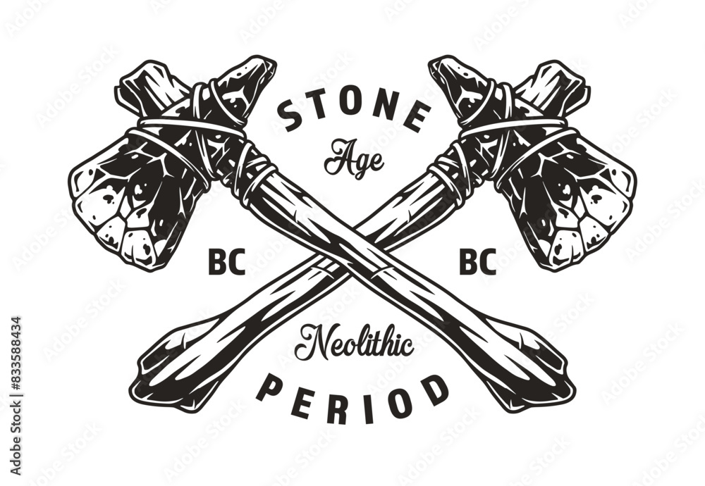 Sticker Stone axes vintage sticker monochrome