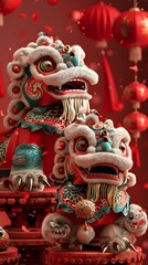 Fototapeta premium Lion Dance