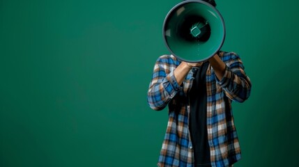 The man with megaphone