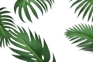 Tropical green palm leaf