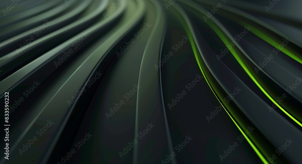 Aufkleber 3d render of abstract dark background with green and gray color