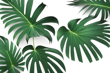 Tropical green palm leaf