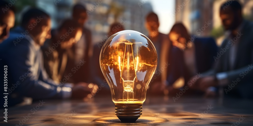 Poster sparking innovation: a creative brainstorming session. concept creative thinking, innovation strateg