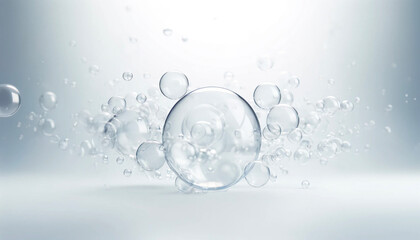浮遊する透明な泡