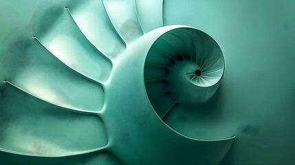 Obraz premium A blue background, glowing with light. a spinning spiral at right, The overall style is futuristic and technological, with an abstract white background and curved lines