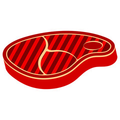 Delicious juicy steak fried on the grill