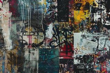 Grunge texture with a mix of graffiti and poster remnants.