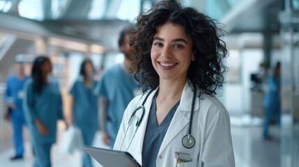 Obraz premium The smiling female doctor