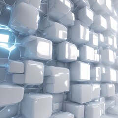 abstract background of white nano cubes