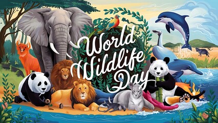 World Wildlife Day (Illustration-typography)