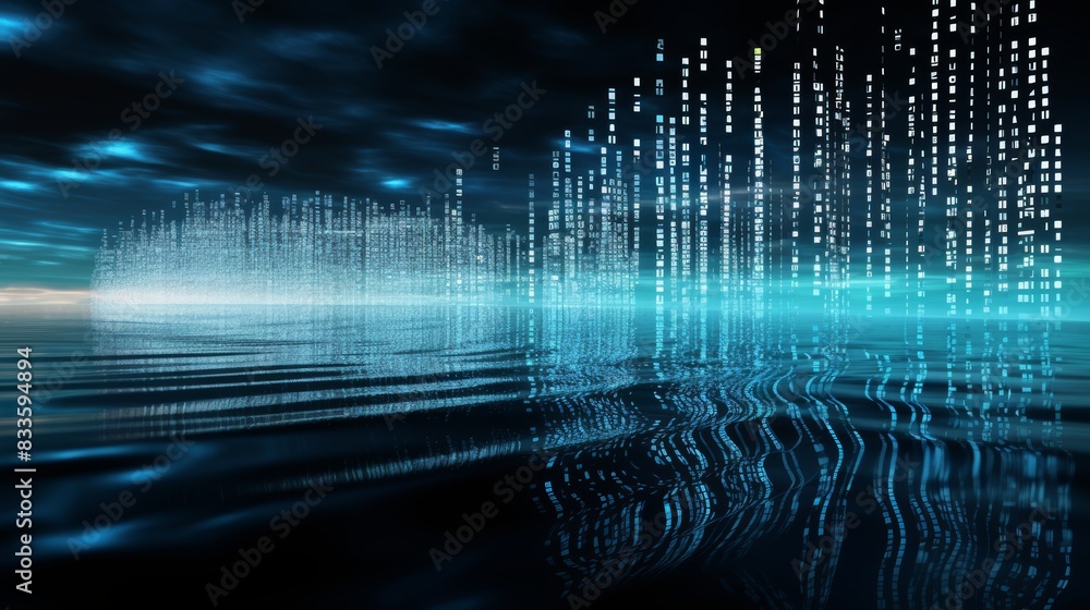 Aufkleber A binary code sequence flowing like a river of data, representing the digital language that powers our world.
