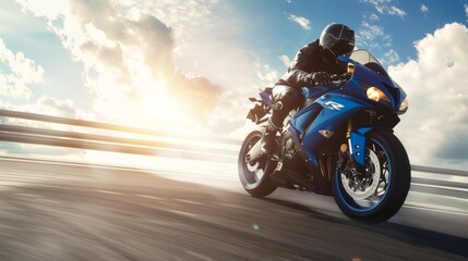 The Blue Sports Motorcycle