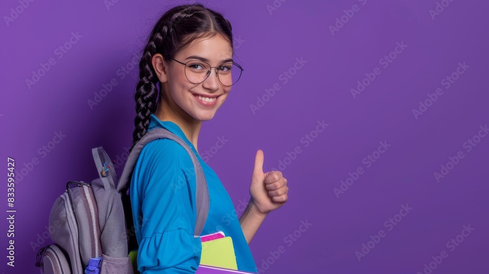 Wall mural The student with backpack