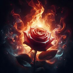 rose on fire