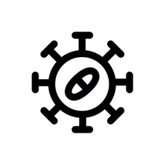 Obraz premium Antivirals line black icon. Vector isolated button.