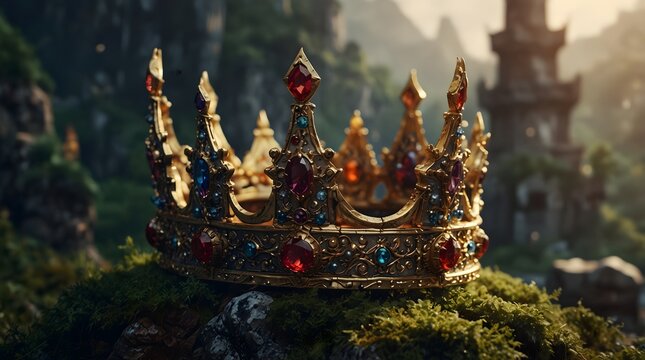 A fantasy realm where a cursed crown holds the fate of the kingdom in its jewels ai_generated