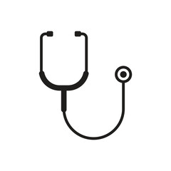 stethoscope icon vector isolated on white background