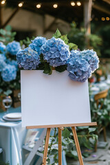 A hydrangea easel generated by AI