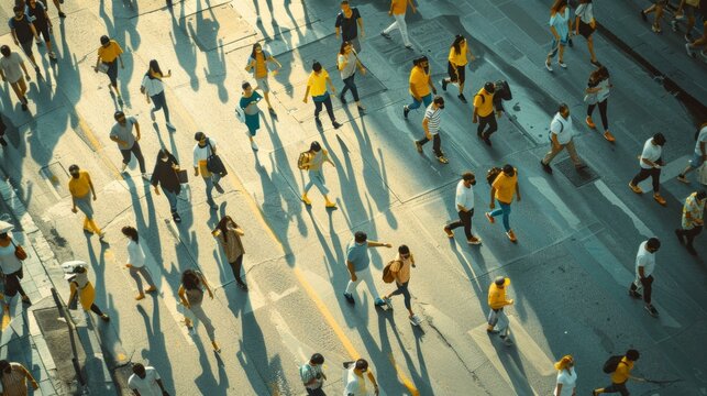 The bustling street crowd