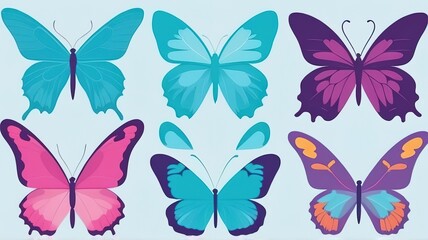 Obraz premium beautiful colored butterfly Set wings. Isolated background.