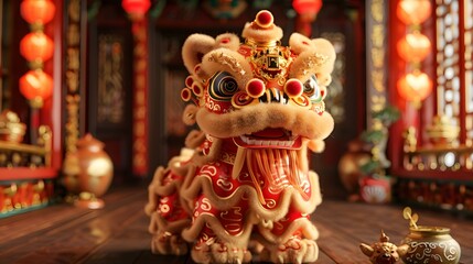 Fototapeta premium Lion dance