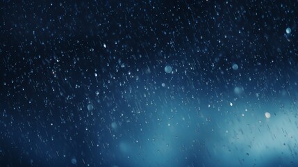 Rain falling gently on a darkly blue background - Powered by Adobe