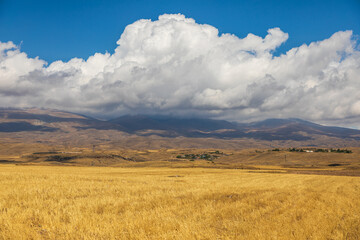 Landscape of the Armenian steppe. Armenia.