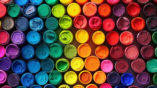Box of crayons in a rainbow of colors background.
