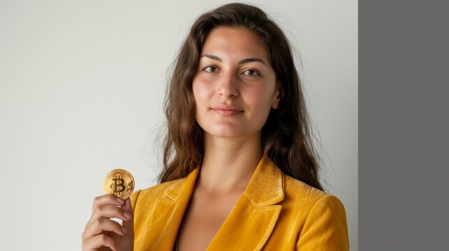 person holding a bitcoin