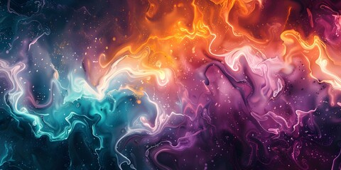 Fototapeta premium Colorful abstract painting with vibrant colors and a fluid texture