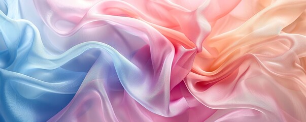 Obraz premium Abstract background of colorful fabric with soft, flowing folds.