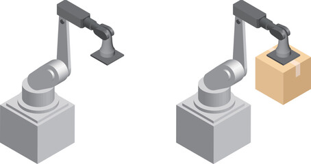 ロボットパレタイザーのアイソメイラスト