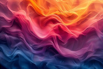 Obraz premium This is a digitally designed texture showcasing an abstract wave pattern flowing from orange to purple colors