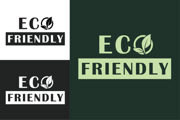 Eco-friendly and Sustainable concept lettering. Floral  badge minimalist vector. Climate change activist printable accessories. Label for recycled and ecological products