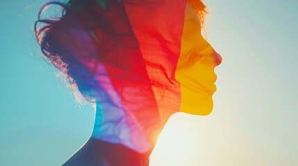 Silhouette of a person's face with colorful light overlaying. The image evokes feelings of hope and freedom.