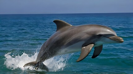 Bottlenose Dolphin, tursiops truncatus, Adult Leaping.generative.ai 