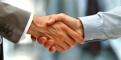 Symbolizing Partnership: Closeup of Professional Handshake in Corporate Setting. Concept Corporate Events, Professional Networking, Business Partnerships, Handshake Etiquette, Team Collaboration