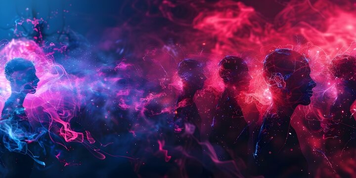 Metaverse avatars in digital world with futuristic technology and virtual reality. Concept Virtual Reality, Metaverse Avatars, Futuristic Technology, Digital World, Immersive Experiences