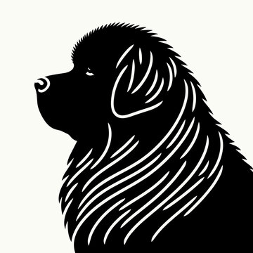recommend clip art: Black and White Silhouette of a Newfoundland