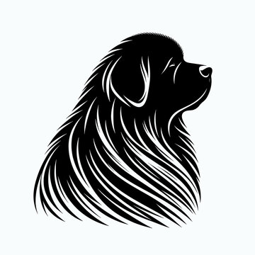 recommend clip art: Black and White Silhouette of a Newfoundland